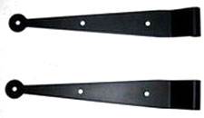 10" Strap Hinge with 3/8" Pin Sleeve, Wrought Steel (pair)